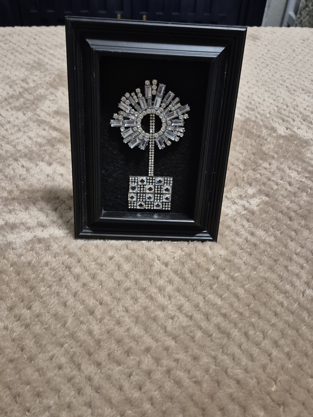 Framed Crystal Sunburst Wall Accent - Silver